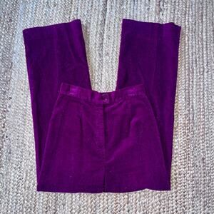 Vintage 70s wine colored wide leg corduroy pants